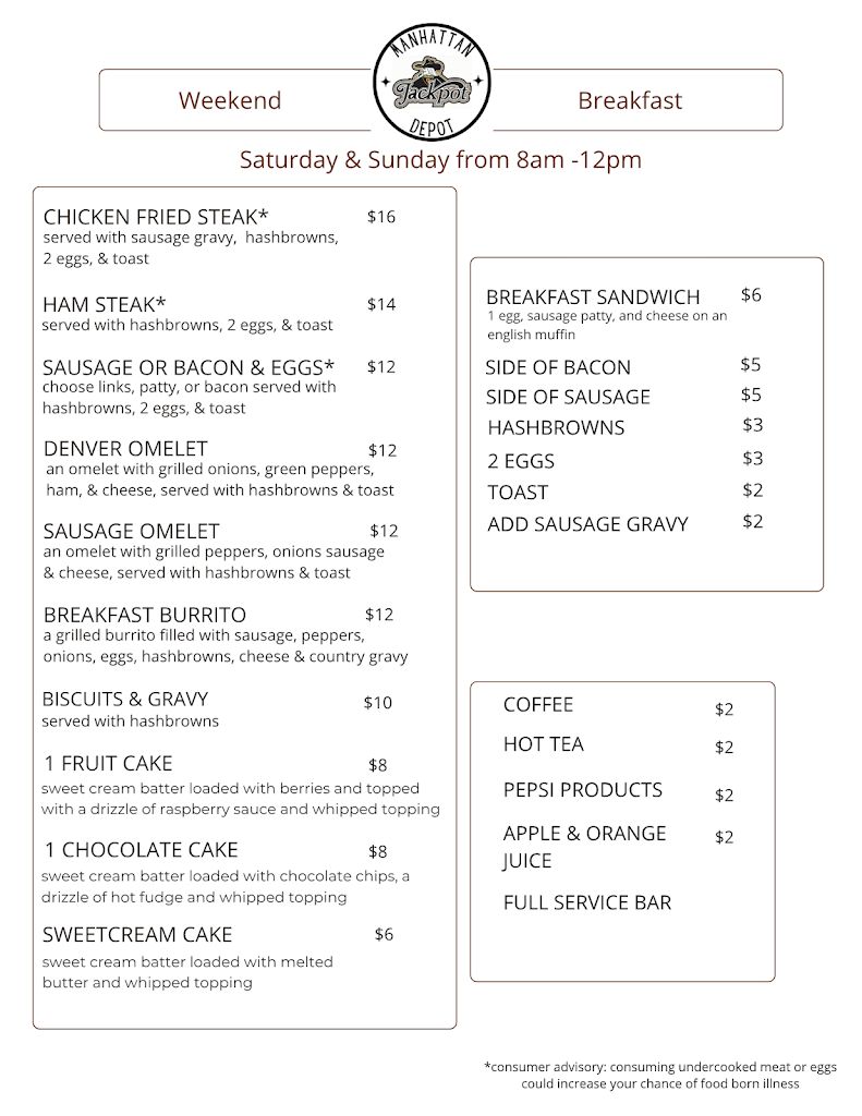 Manhattan Depot Menu 1