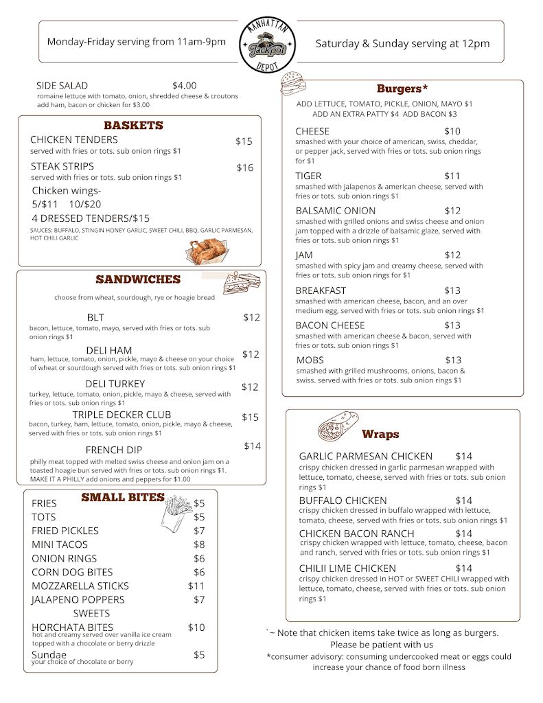 Manhattan Depot Menu 2
